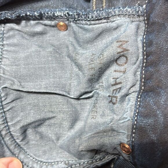 Mother high waisted jeans 27 looker ankle fray last call dark wash skinny - Picture 6 of 7